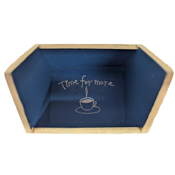 Time for More Garden House Tea Bag Caddy Storage Wood 2-pc 4.5 x 4.5 x 4-in Gift - Picture 6 of 7